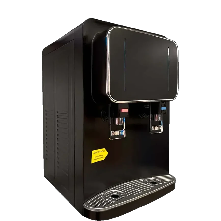 Dispensador de agua frío y calor de sobremesa, color negro mate